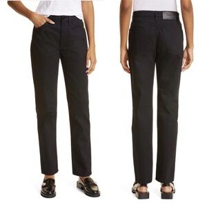 NWT FRAME Le Italian True Straight Cotton Black Jeans Size 26